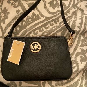 Michael Kors black wristlet small